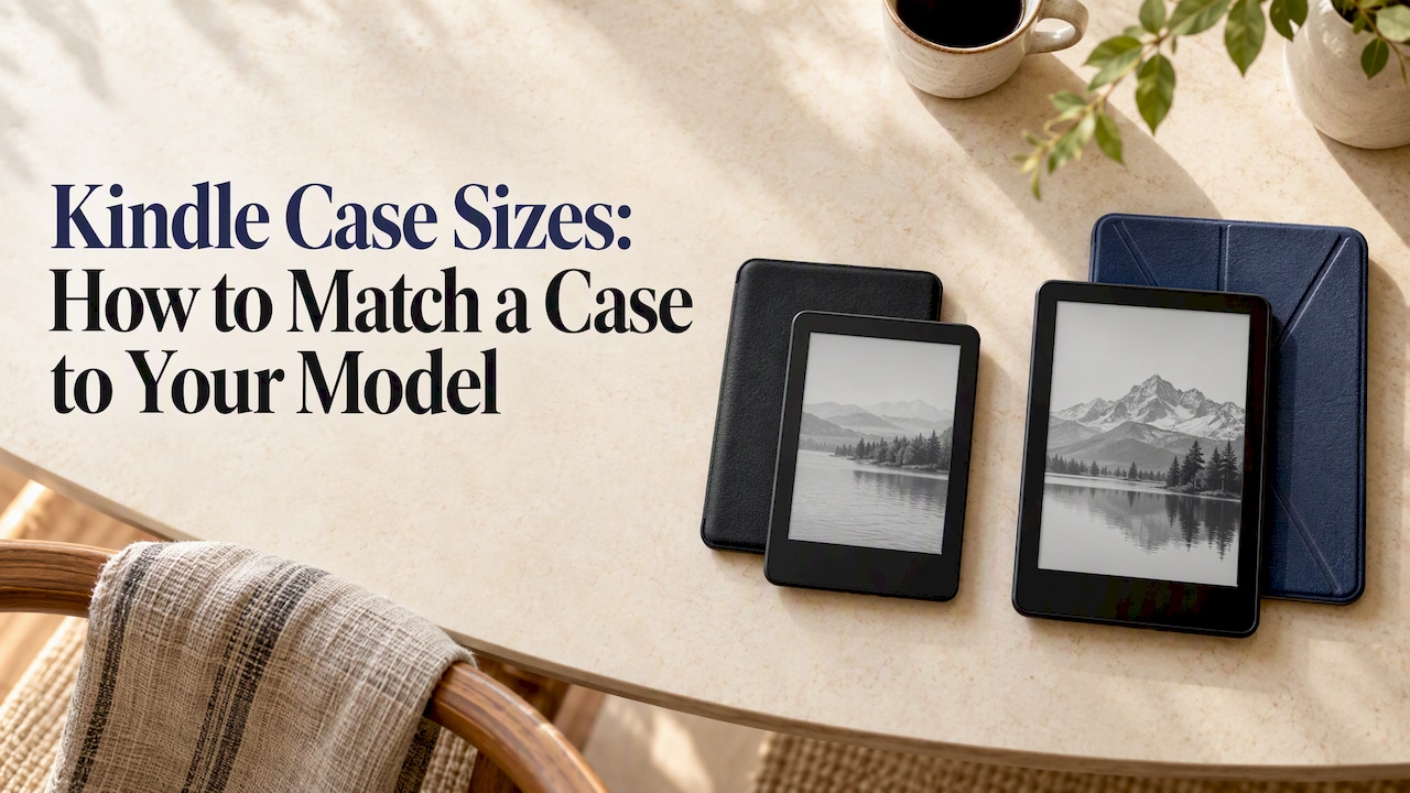 Two Kindle models beside fitted cases