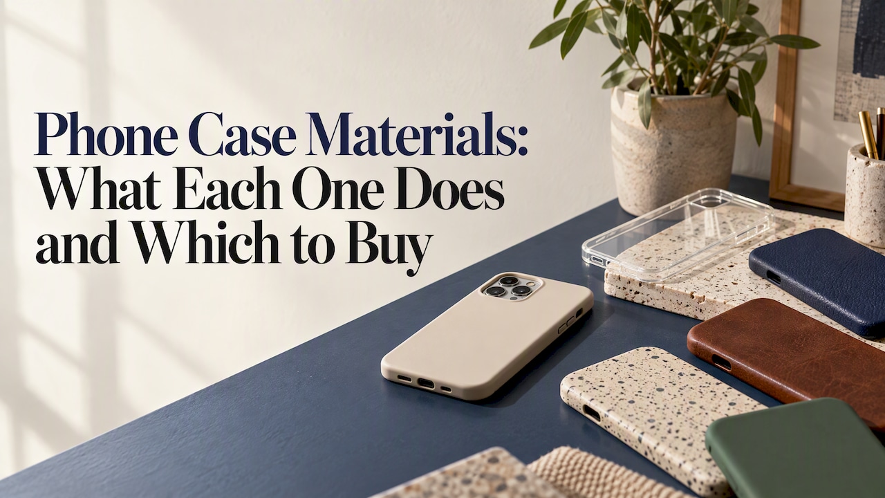 Phone case and varied material samples